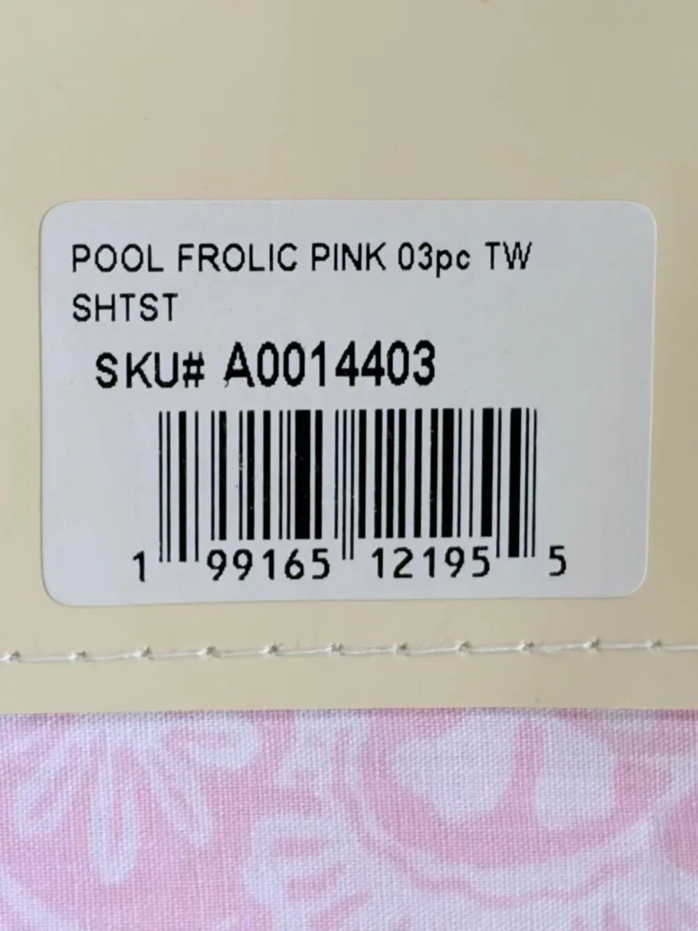 NEW Laura Ashley Twin Size POOL FROLIC - PINK Sheet Set 100% Percale Cotton